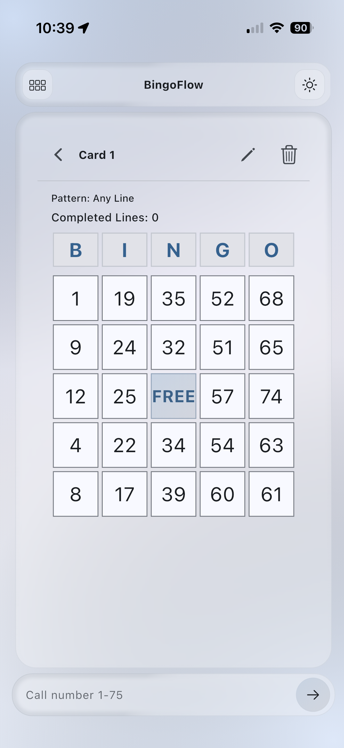 BingoFlow card scanning screenshot